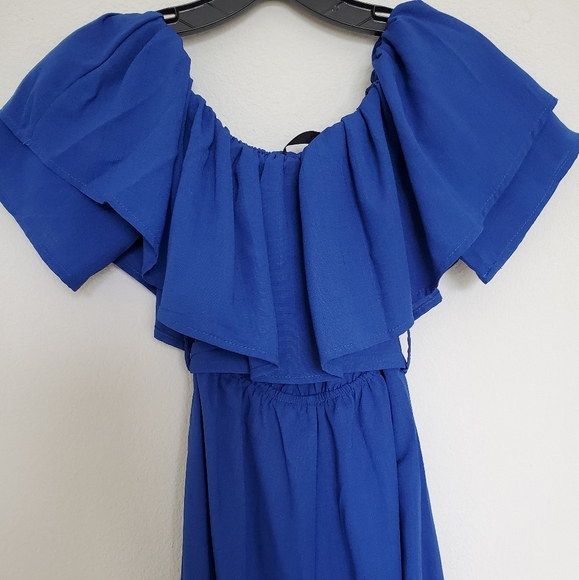 πSOLDπSHEIN Off Shoulder Culotte Jumpsuit - Picture 6 of 11